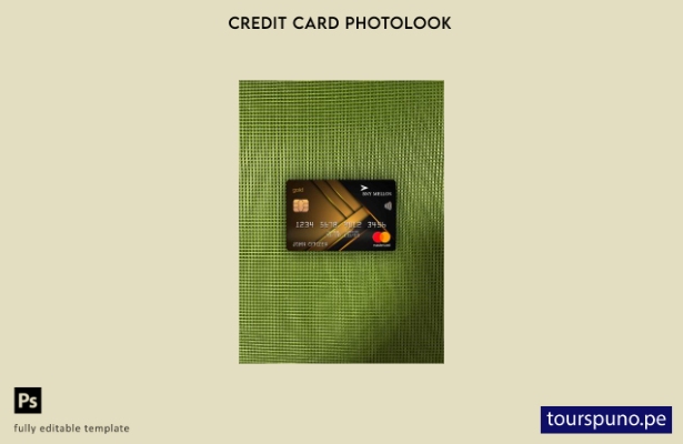 listo para imprimir plantilla frontal de aspecto fotográfico de Mastercard Gold 